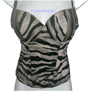 Marciano zebra print bustier top